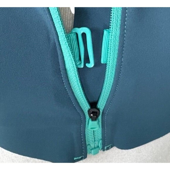 Duluth Trading Co High Impact Bonded Zip Front Sports Bra Size 8 Teal Blue - Picture 6 of 12